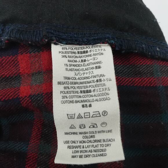 Free People Pants Womens 6 Red Tartan Plaid Here There Paper Bag Waist Goth - Picture 12 of 12